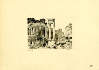 1939-1944. Paysages et évocations dessinées pendant l’Occupation. Thèmes bibliques : forum de Trajan, Rome, 15 juin 1944.
