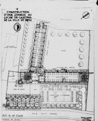 1936. Doc. Robert Parisot et Paul Millochau. Lycée de garçons, Metz : vue du plan d'ensemble du 2e étage.