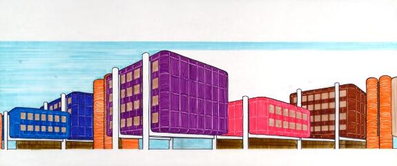 1974. Concours. Immeuble de bureaux , Noisy-le-Grand (Seine-Saint-Denis) : pers. Fév. 1974.