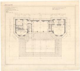 1961-1969. Maison d’Emmanuel Tesch, Luxembourg. Maison de la piscine : plan du rez-de-chaussée (éch. 1/50e), 26 avril 1973 (modifié le 5 juil. 1973).