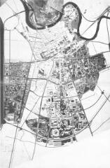 1962-1965. Plan d'aménagement de la ZUP de Grenoble-Echirolles (Isère) : vue de la maquette, n.d. (cliché anonyme).