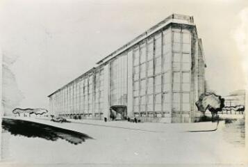 1930. Dispensaire de Boulogne-Billancourt (Hauts-de-Seine) : vue d'une perspective extérieure, n.d. (cliché anonyme).